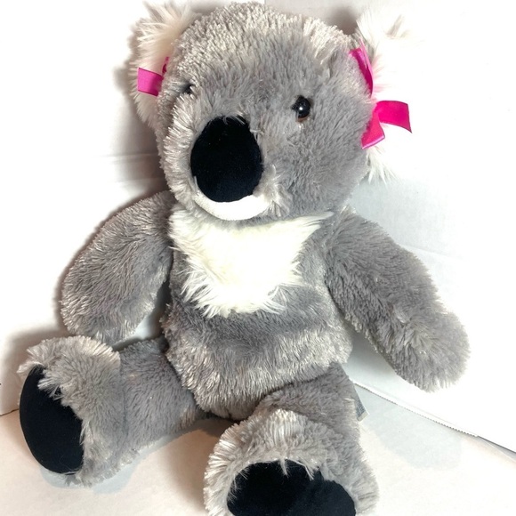 Build-A-Bear Other - Build-A-Bear Gray and White Koala with Pink Bows Soft Plush Cuddly Stuff Animal